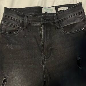 Black slightly distressed jeans. Size 5/27